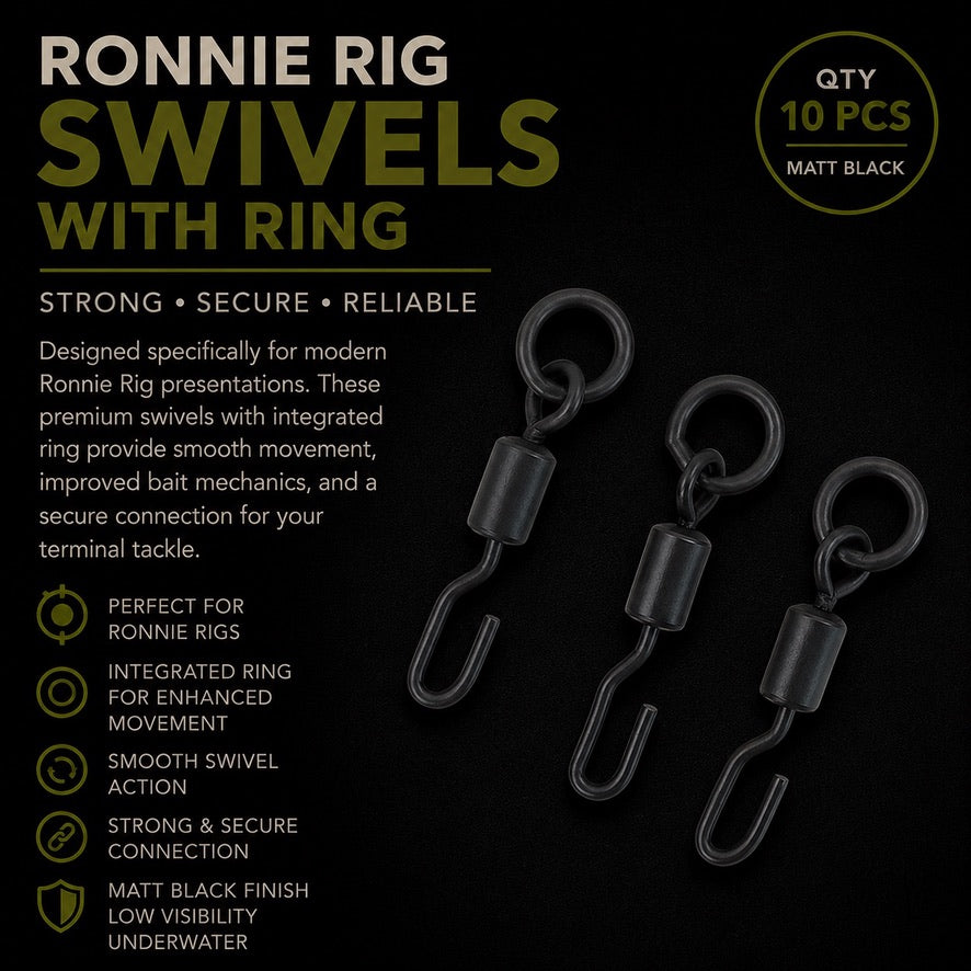 Ronnie Rig Swivels with Ring - Matt Black