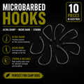 Banxline Curve Crank Carp Hook Micro-Barbed – Pack of 10