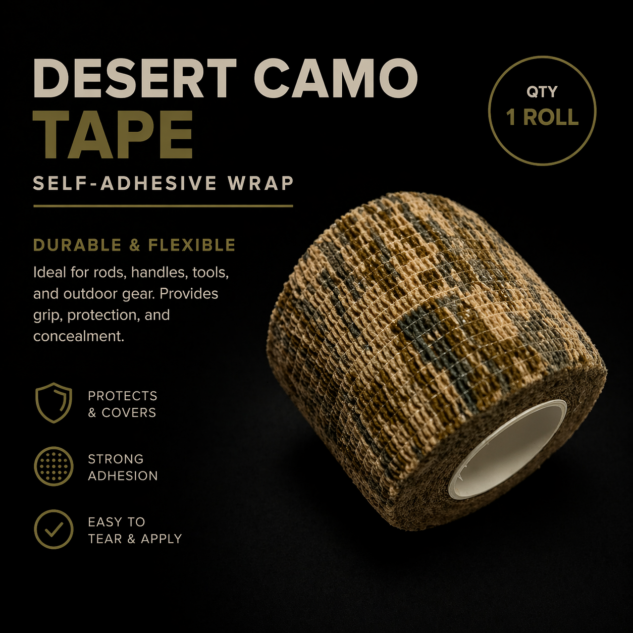 Desert Camo Tape Self-Adhesive Wrap