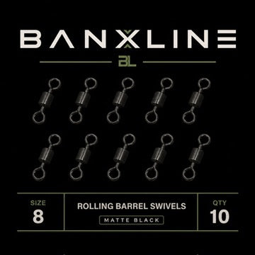 Rolling Barrel Swivels - Size 8 Matte Black