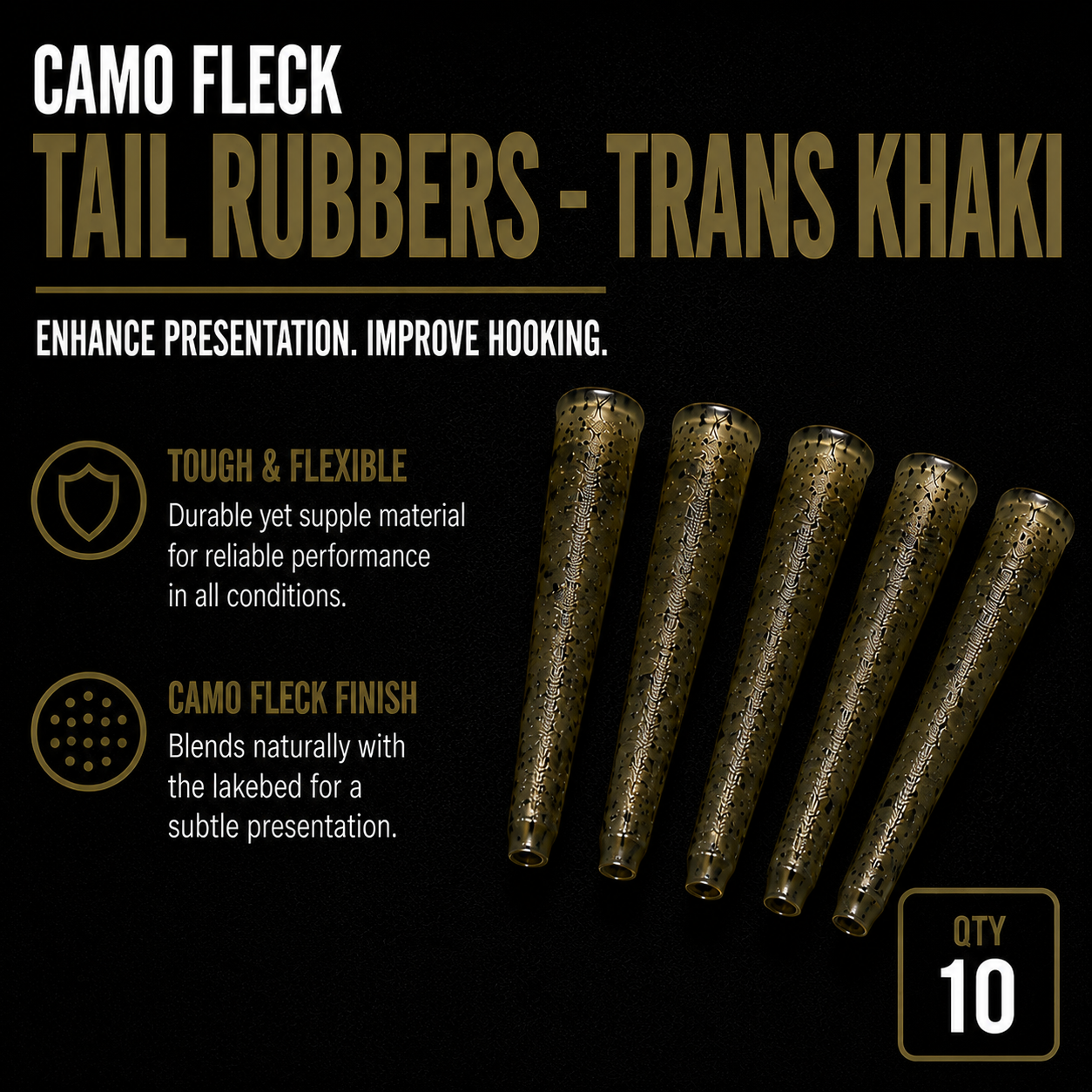 Camo Fleck Tail Rubbers - Trans Khaki