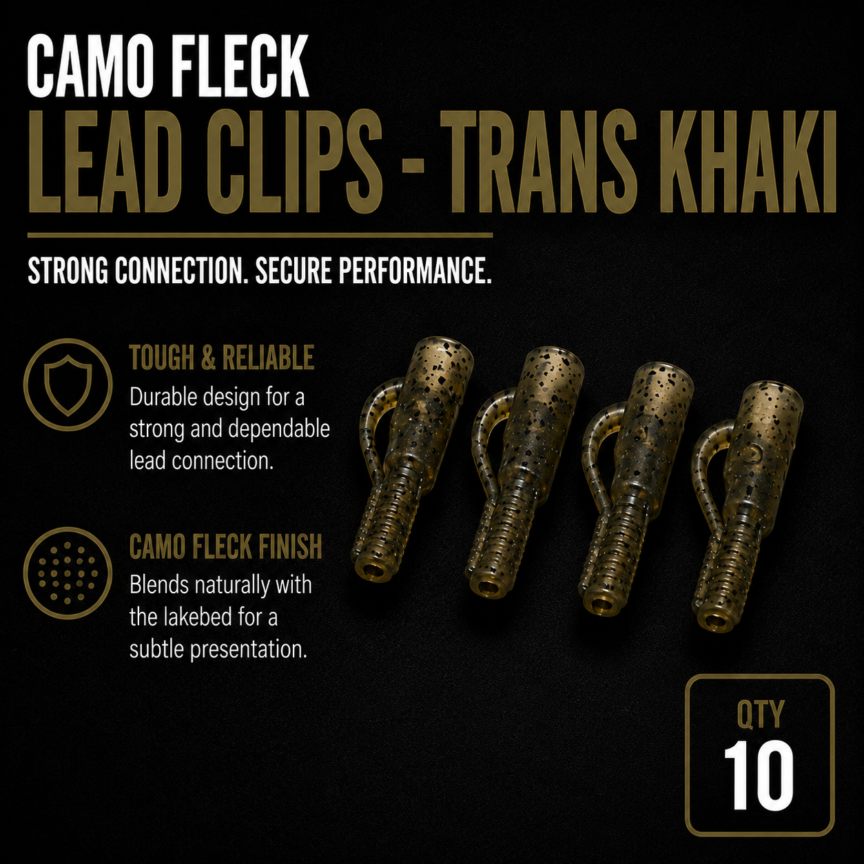 Camo Fleck Lead Clips - Trans Khaki