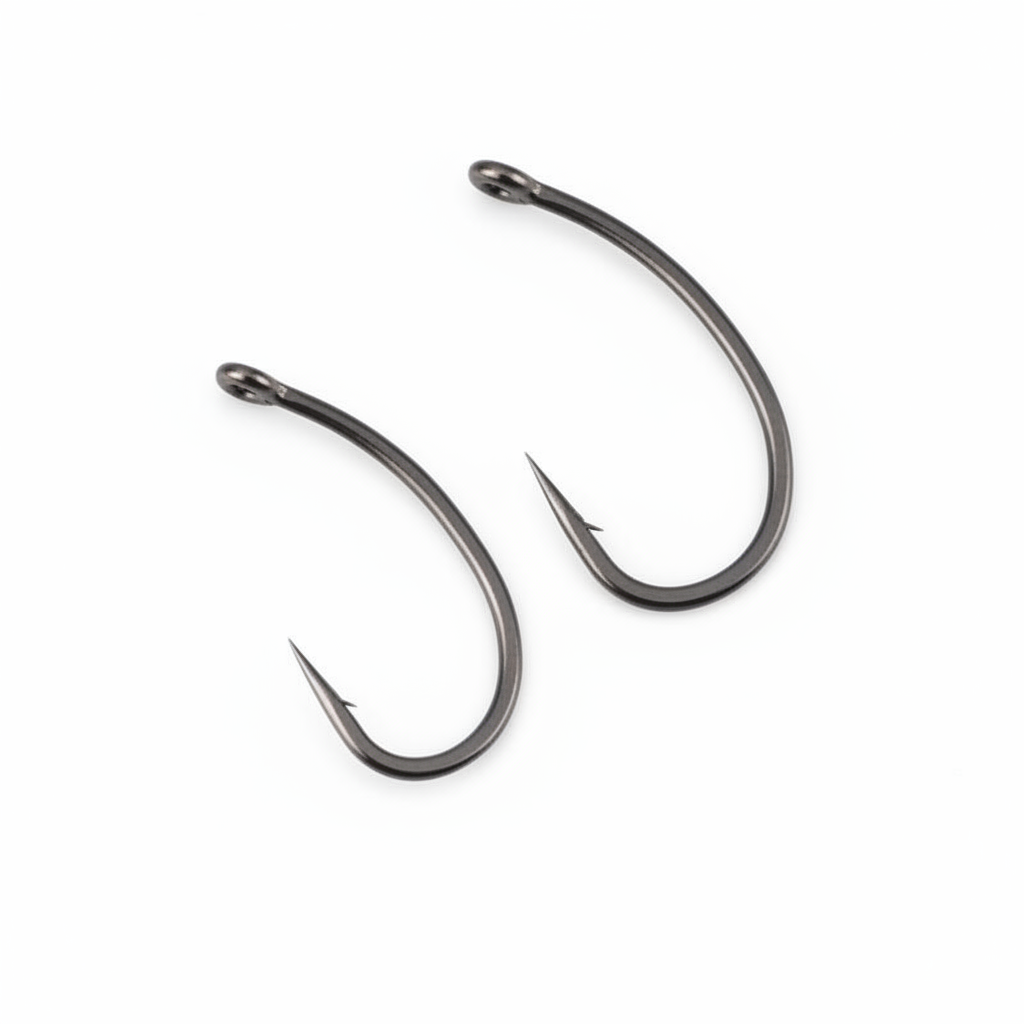 Curve Crank hooks on white background